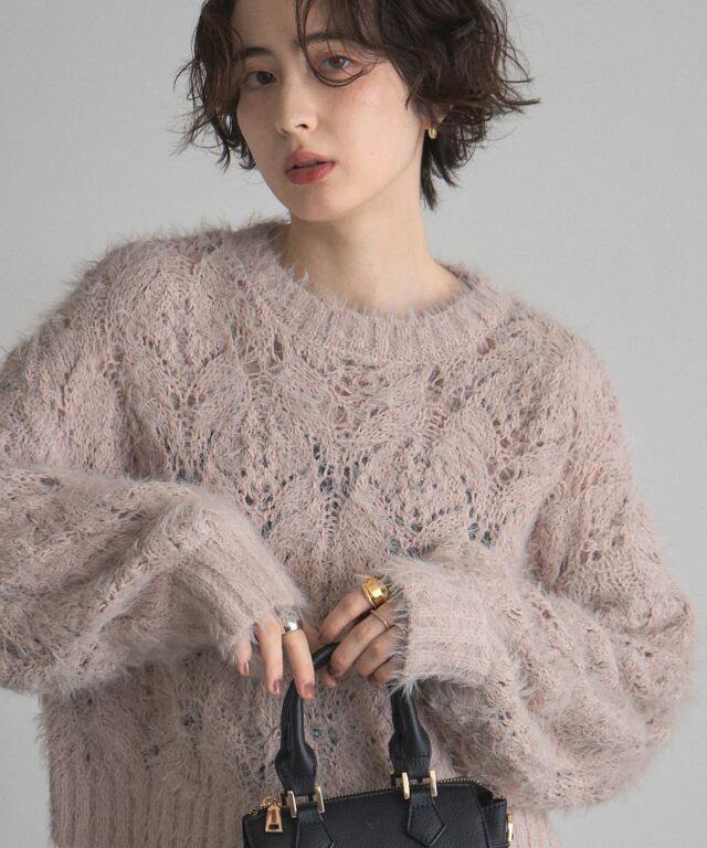 オフィシャルサイト限定】モール×フェザーローゲージニット