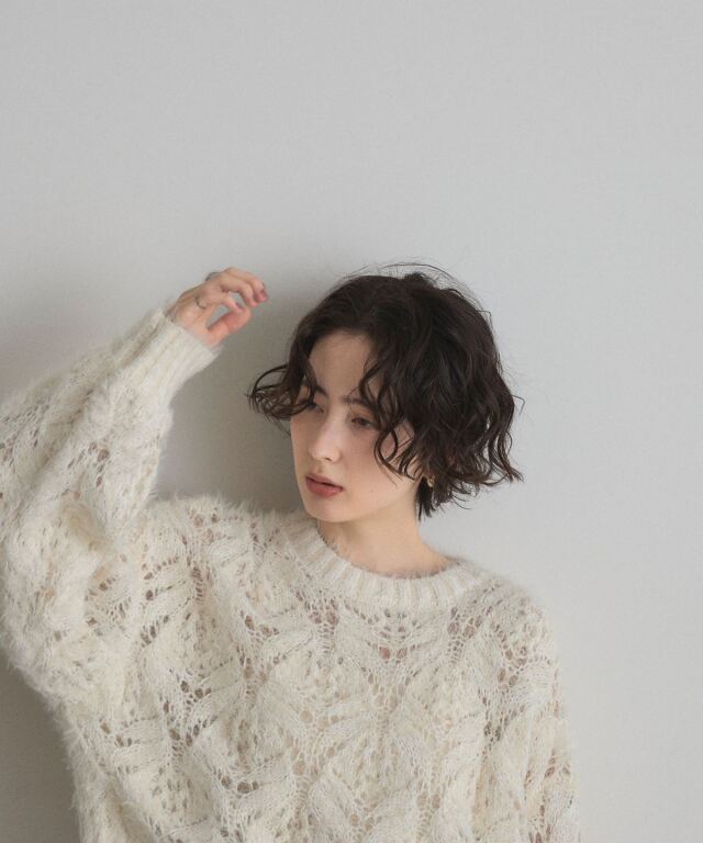 オフィシャルサイト限定】モール×フェザーローゲージニット