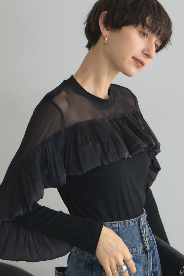 レーススリーブブラウス