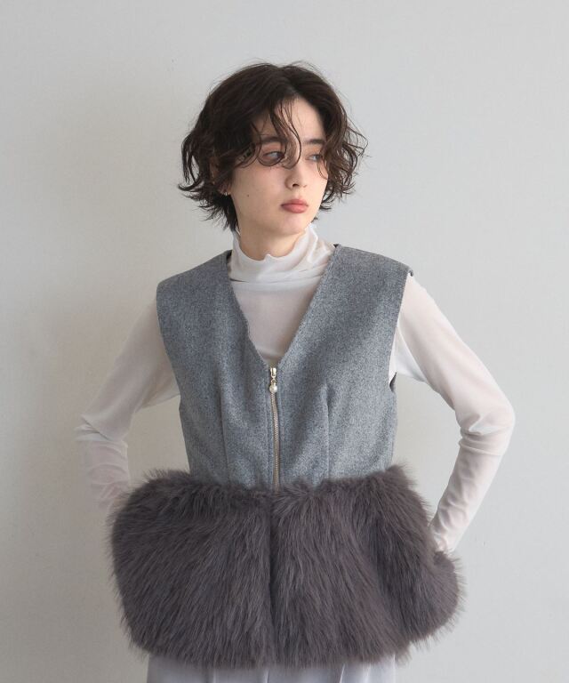 10月31日オフィシャルサイト限定再販！ペプラムファージップベスト