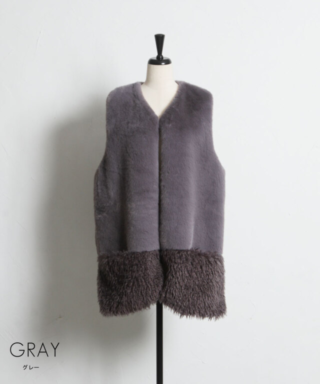オフィシャルサイト限定】ファーボアドッキングベスト