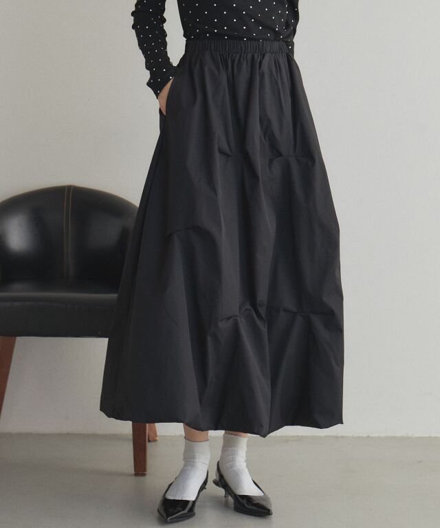 【オフィシャルサイト限定】ナイロンタックボリュームスカート