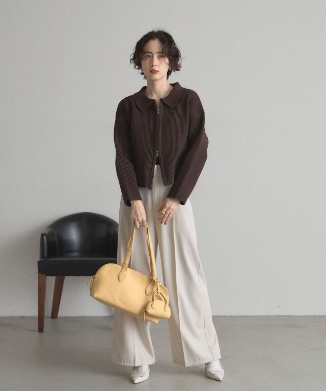 DimMoire Exposed Spineニットブルゾン チャコール daltonzipcardigancharcoalresho