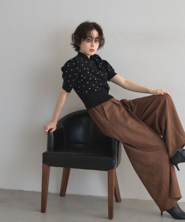 BLESS U ブラウン ワイドパンツ ツータックワイドパンツ[品番：OLOW0014417]｜RMAF NICE CLAUP