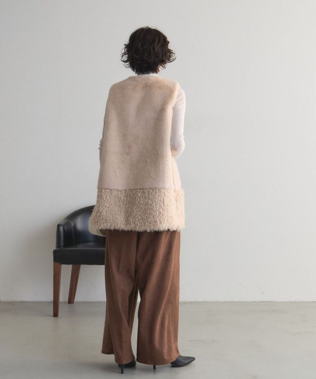 オフィシャルサイト限定】ポンチスエードワイドパンツ