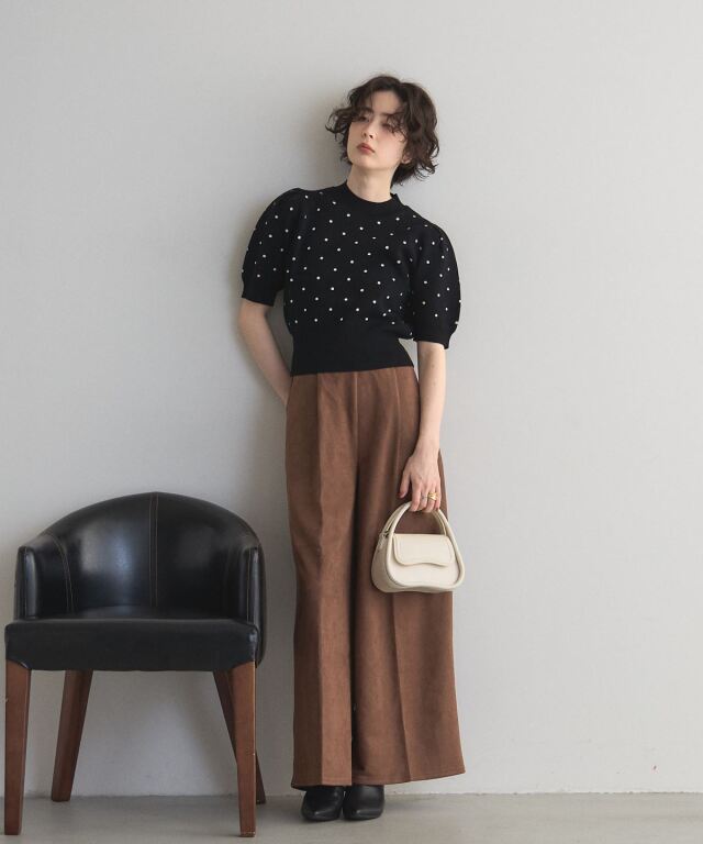 【オフィシャルサイト限定】ポンチスエードワイドパンツ