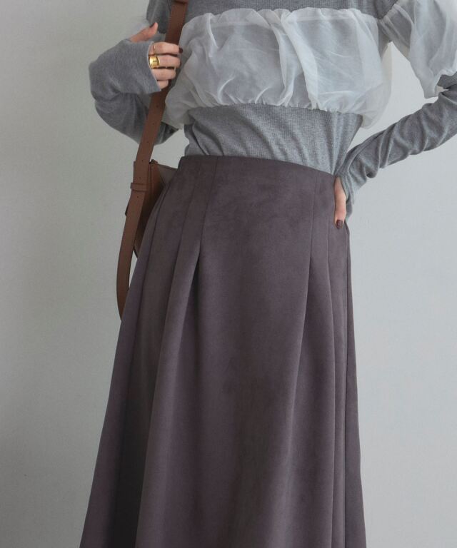 オフィシャルサイト限定】ポンチスエードフレアスカート