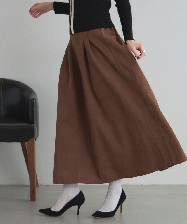 オフィシャルサイト限定】ポンチスエードフレアスカート