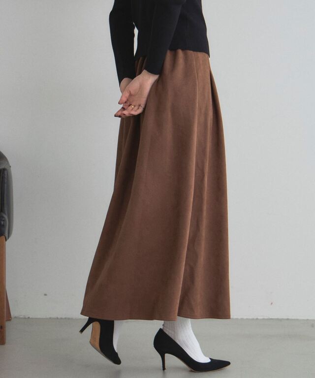 オフィシャルサイト限定】ポンチスエードフレアスカート