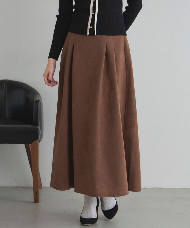 オフィシャルサイト限定】ポンチスエードフレアスカート