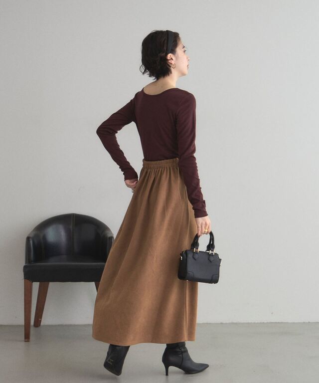 Chloé フレアスカート 36 オブスキュアブラウン Chloé フレアスカート