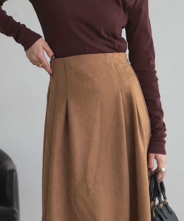 オフィシャルサイト限定】ポンチスエードフレアスカート