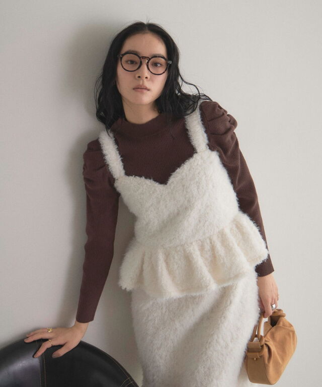 オフィシャルサイト限定】ブークレシャギーペプラムキャミワンピ