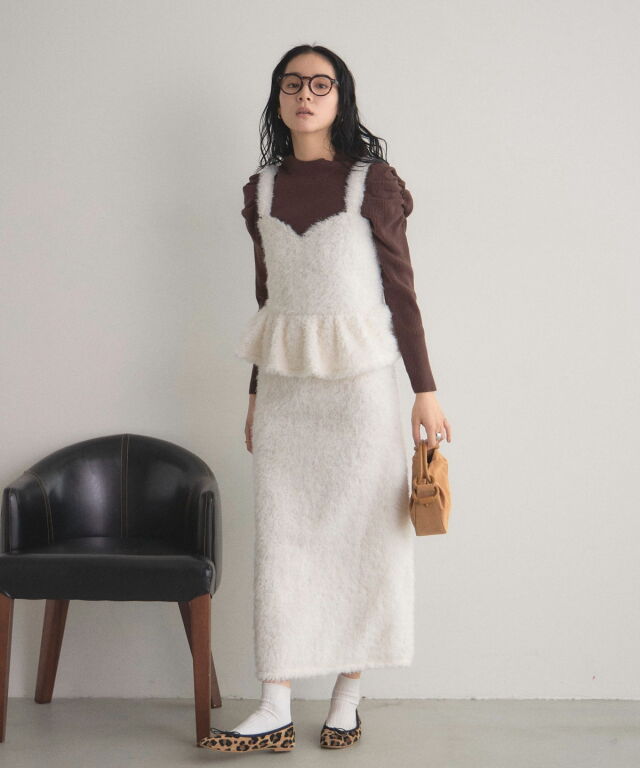 オフィシャルサイト限定】ブークレシャギーペプラムキャミワンピ