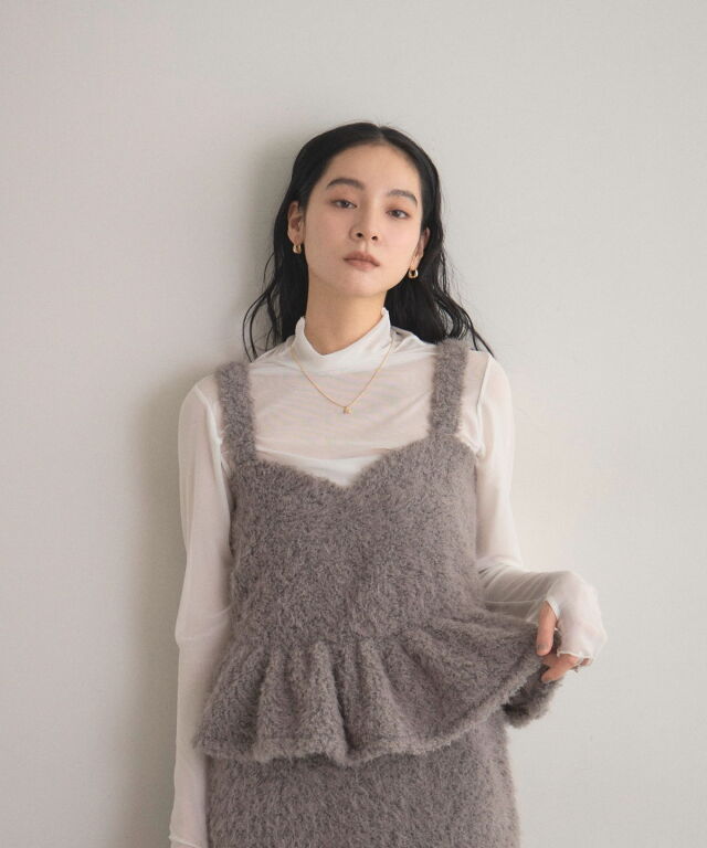 オフィシャルサイト限定】ブークレシャギーペプラムキャミワンピ