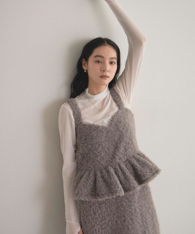 オフィシャルサイト限定】ブークレシャギーペプラムキャミワンピ