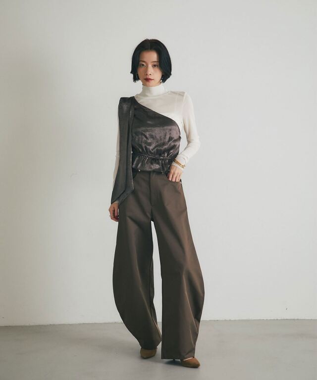 新品未使用ELLIE ベージュ コクーンパンツ M AMBIDEX Store ○強撚コットン近江晒 コクーンパンツ(F カーキ): yuni