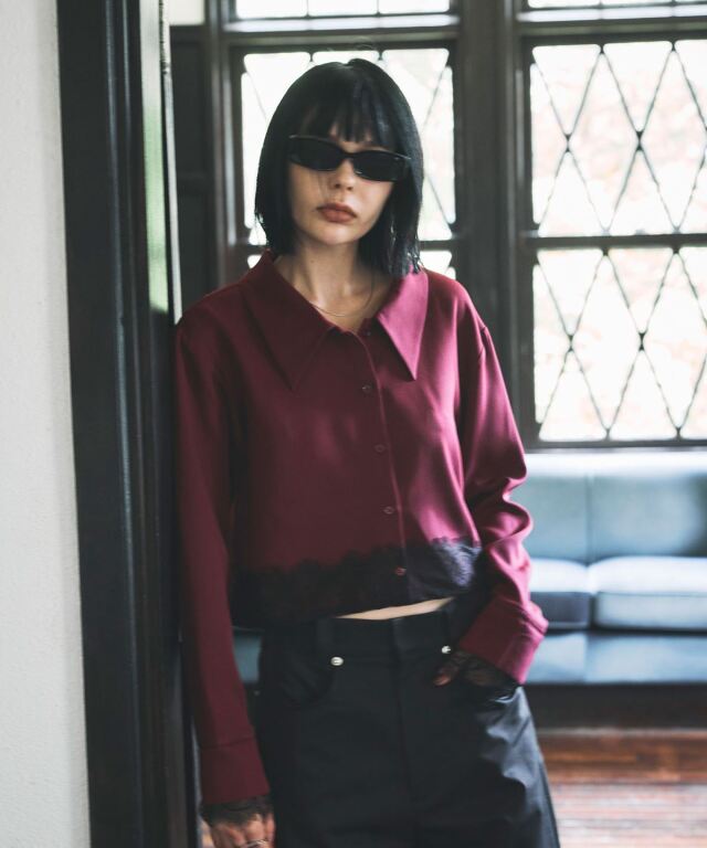 ARVELLIA｜ LACE CONTRAST SHIRT