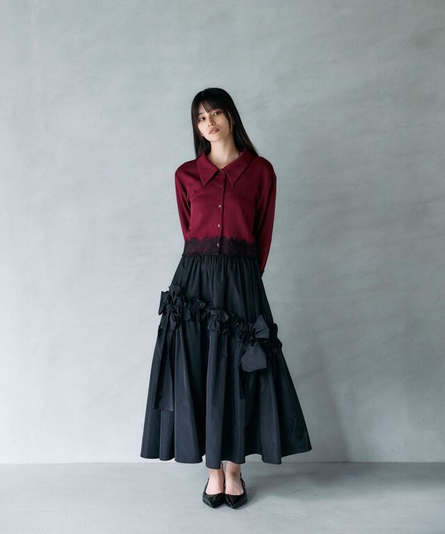 ARVELLIA｜ LACE CONTRAST SHIRT