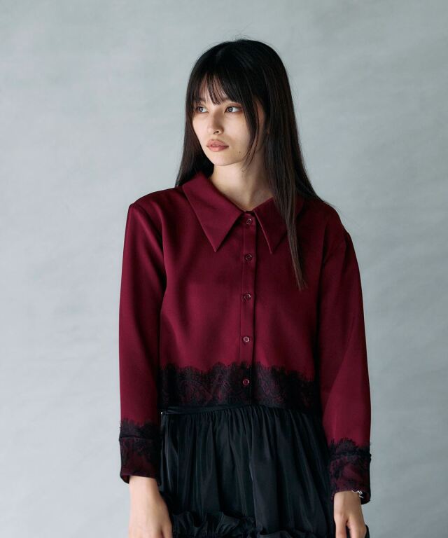 ARVELLIA｜ LACE CONTRAST SHIRT