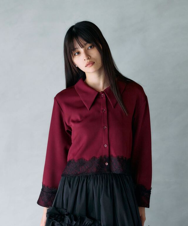 ARVELLIA｜ LACE CONTRAST SHIRT