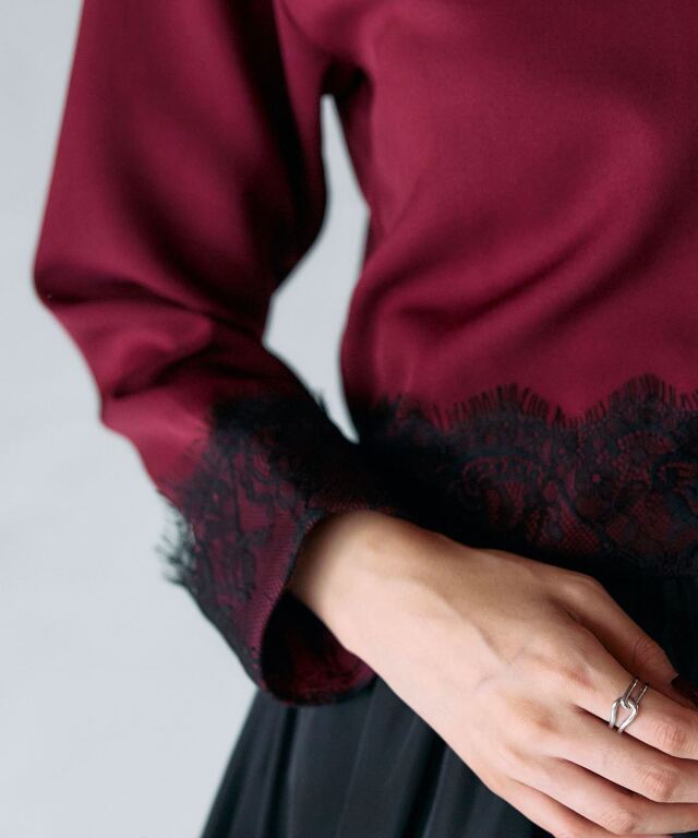 ARVELLIA｜ LACE CONTRAST SHIRT