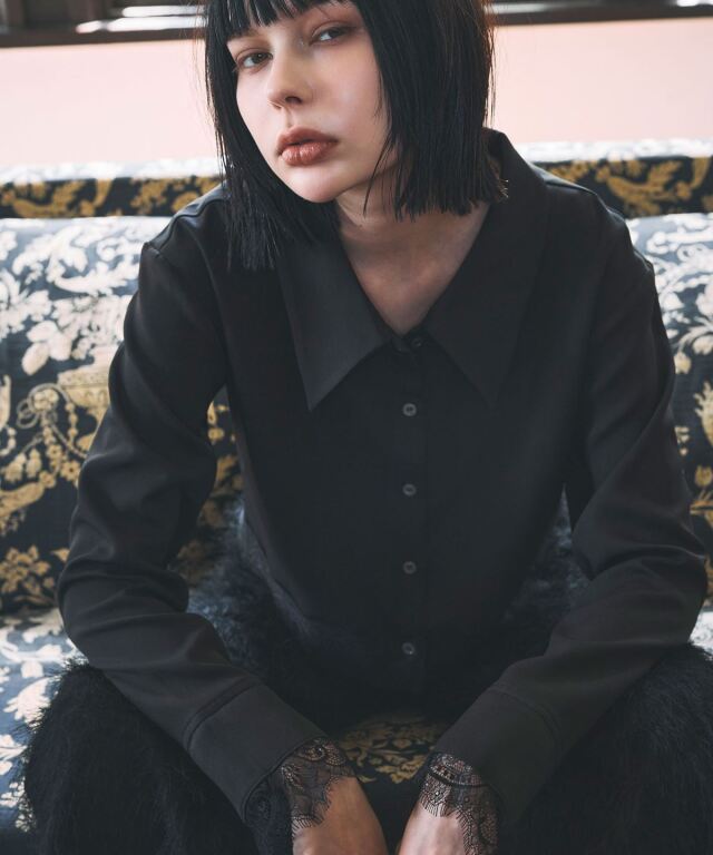 ARVELLIA｜ LACE CONTRAST SHIRT