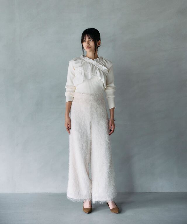 ★（501枚まとめ買い） ARVELLIA｜ WIDE FRINGE PANTS