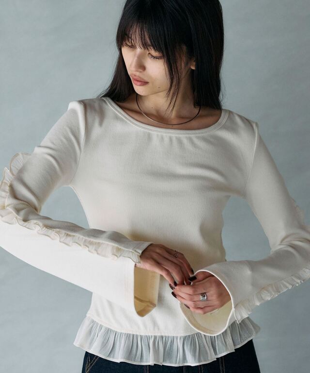 ARVELLIA｜ FRILL ACCENT 2-WAY TOPS