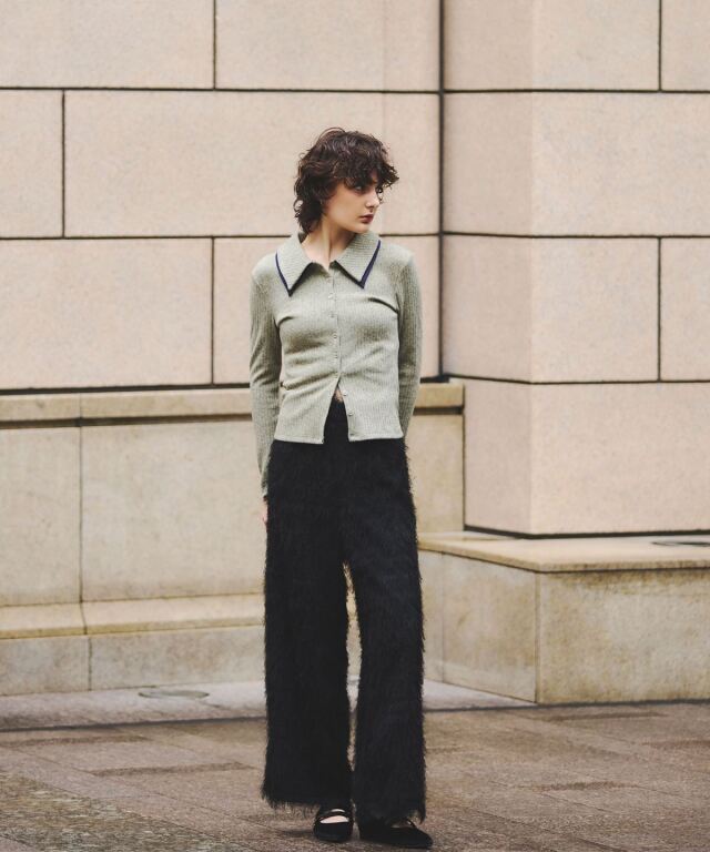 ARVELLIA】DOUBLE COLLAR RIB KNIT