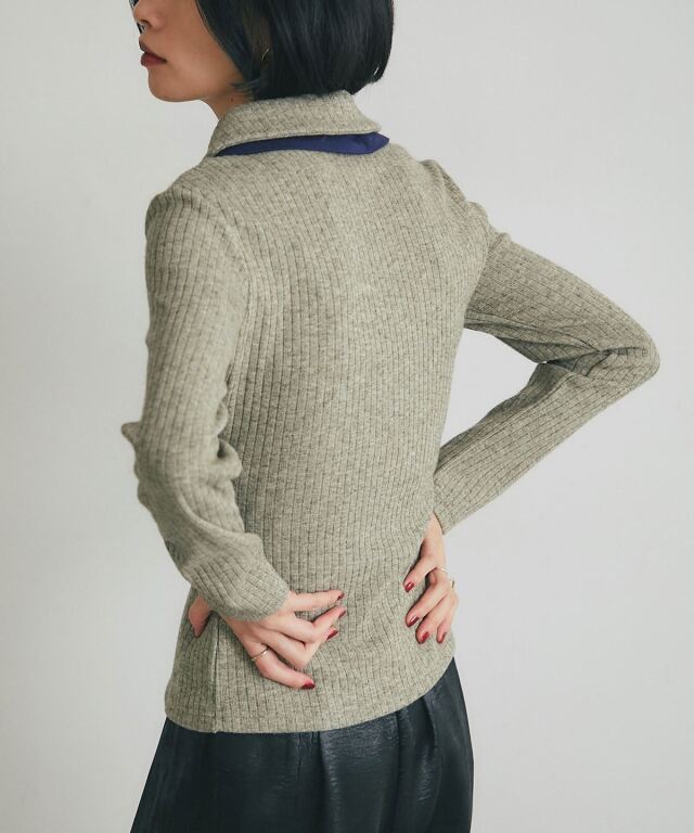 ARVELLIA】DOUBLE COLLAR RIB KNIT