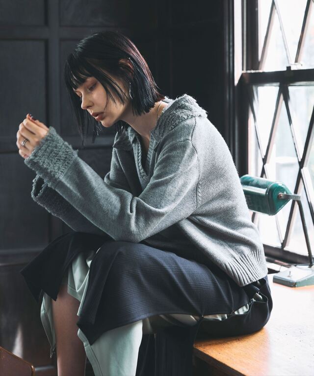 新品✨完売品　KEINA RITA / Collared Blouse GRAY CATEGORY Tops | KEINA RITA OFFICIAL ONLINE STORE