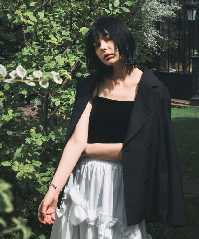 ARVELLIA｜  BACK RIBBON TAILORED JACKET