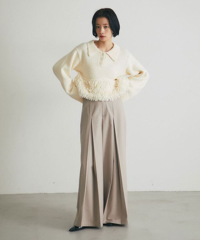 ③セット購入 ARVELLIA】TEXTURED PEPLUM KNIT