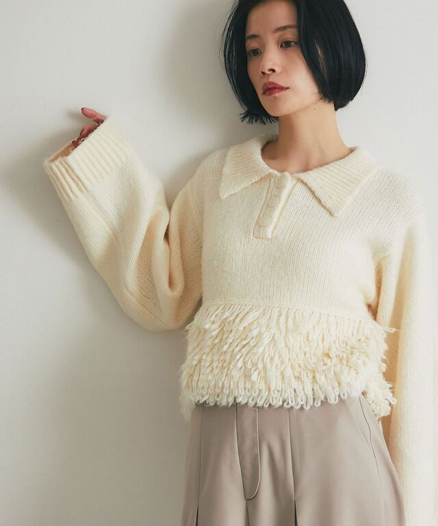 ARVELLIA】TEXTURED PEPLUM KNIT