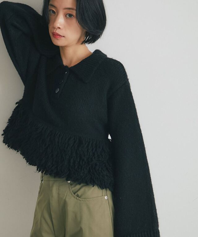 ARVELLIA】TEXTURED PEPLUM KNIT
