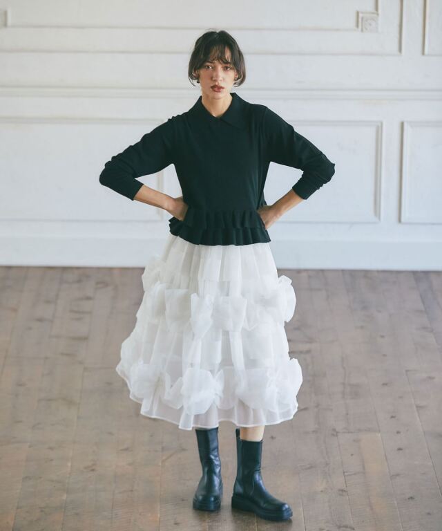 ARVELLIA】RUFFLE HEM KNIT