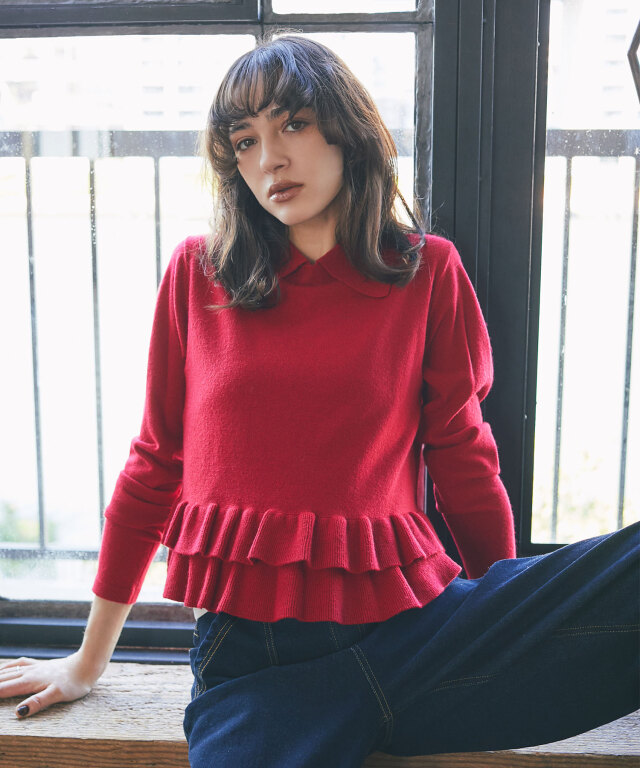 ARVELLIA】RUFFLE HEM KNIT