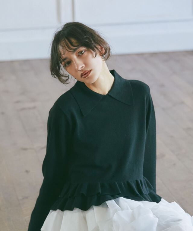 【ARVELLIA】RUFFLE HEM KNIT