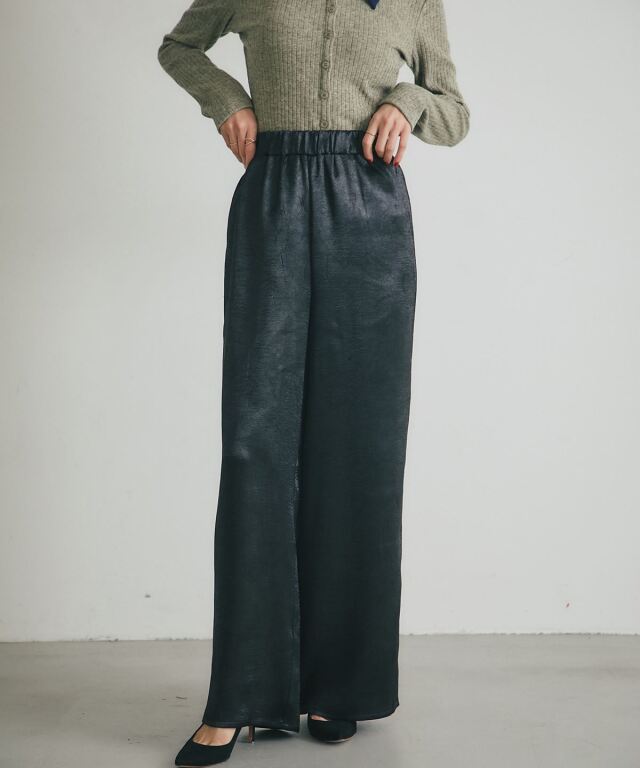ARVELLIA】SATIN FLUID PANTS