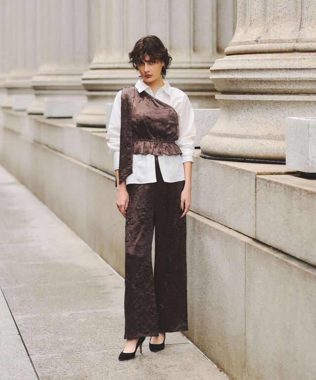 ARVELLIA】SATIN FLUID PANTS
