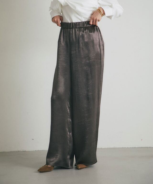 ARVELLIA】SATIN FLUID PANTS