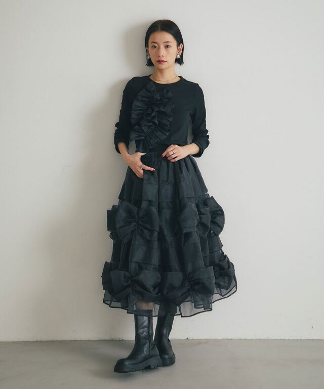 onespo ドレス ARVELLIA】ARC BOW SKIRT