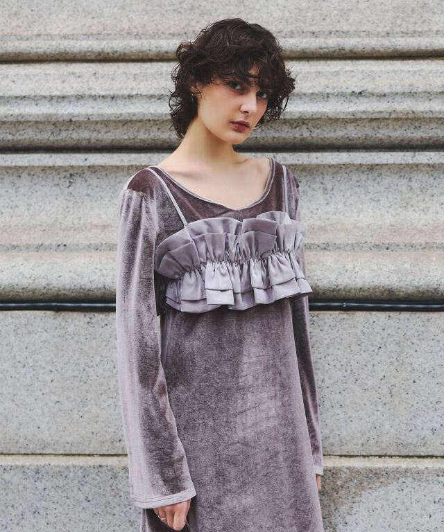ARVELLIA】BUSTIER SET VELVETDRESS