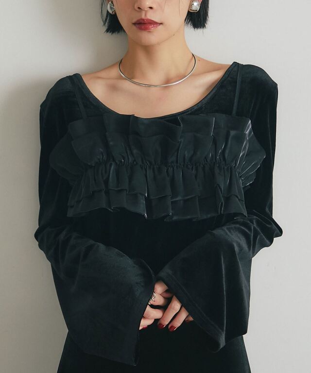 ARVELLIA】BUSTIER SET VELVETDRESS