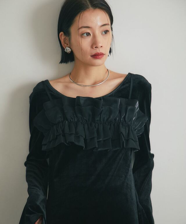 ARVELLIA】BUSTIER SET VELVETDRESS