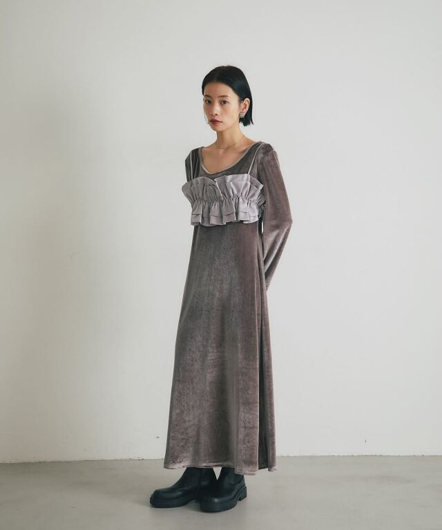 ARVELLIA】BUSTIER SET VELVETDRESS