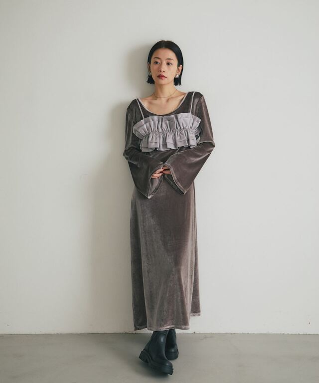 ARVELLIA】BUSTIER SET VELVETDRESS
