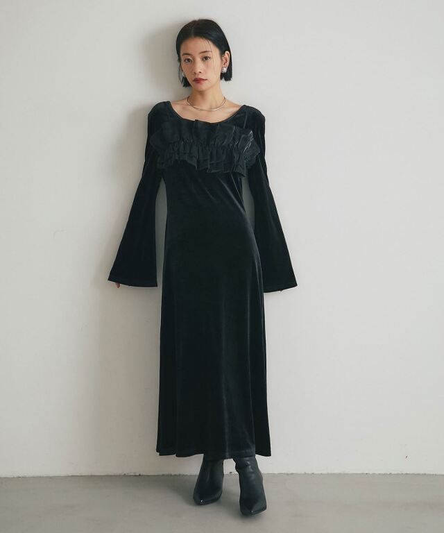 ARVELLIA】BUSTIER SET VELVETDRESS