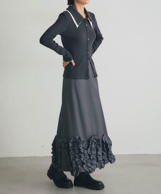 ARVELLIA】RUFFLE WAVE SKIRT